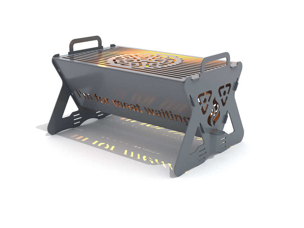 Thumbnail: Collapsible fire pit "Waiting for meat", DXF file plasma, laser cutting