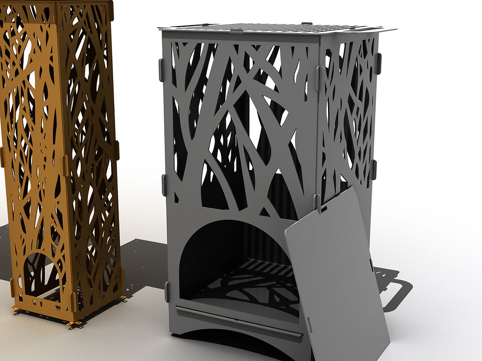 Thumbnail: Garden column 2 in rusty style+DXF fire pit, file plasma, laser cutting