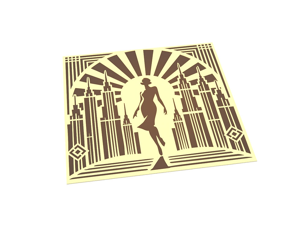 Thumbnail: Wall decor "ArtDeco 2" Double layer sign. DXF file plasma, lase