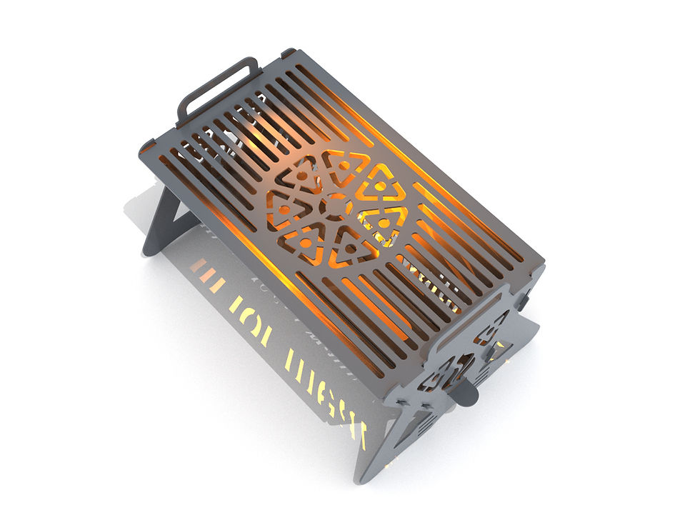 Thumbnail: Collapsible fire pit "Waiting for meat", DXF file plasma, laser cutting