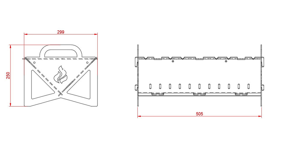 Thumbnail: Collapsible grill. DXF file. 12 files. Different sheet thickness and sizes