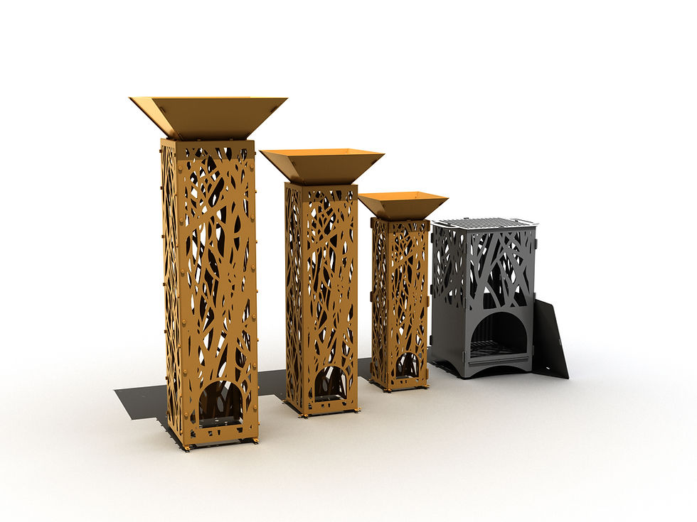 Thumbnail: Garden column 2 in rusty style+DXF fire pit, file plasma, laser cutting
