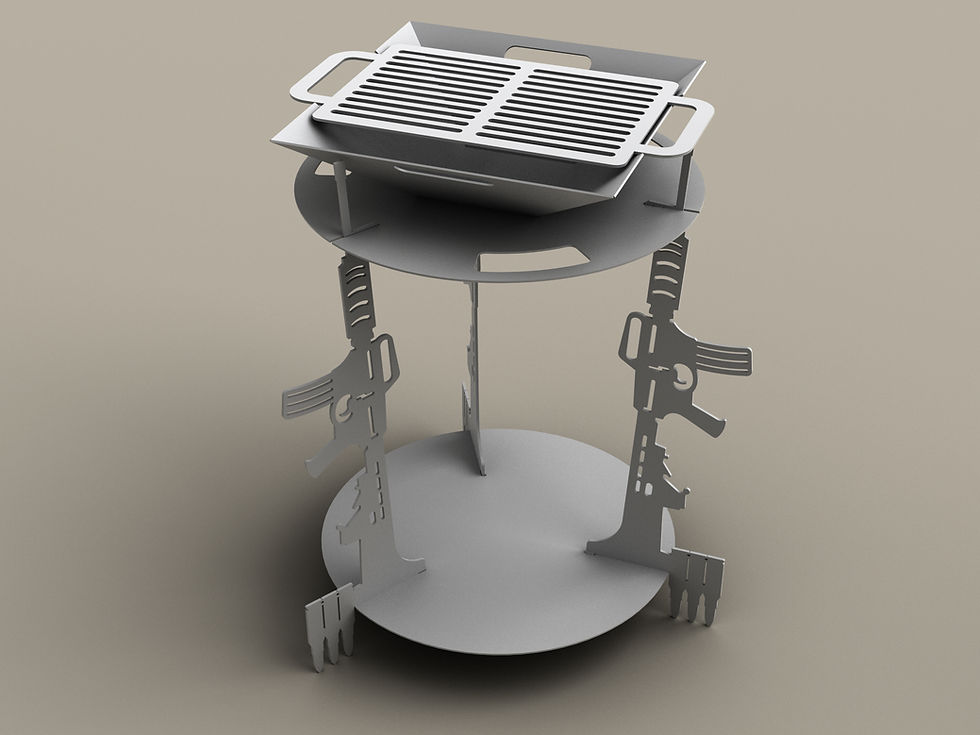 Thumbnail: Table with a grill.  Fire pit DXF fire pit, file plasma, laser cutting