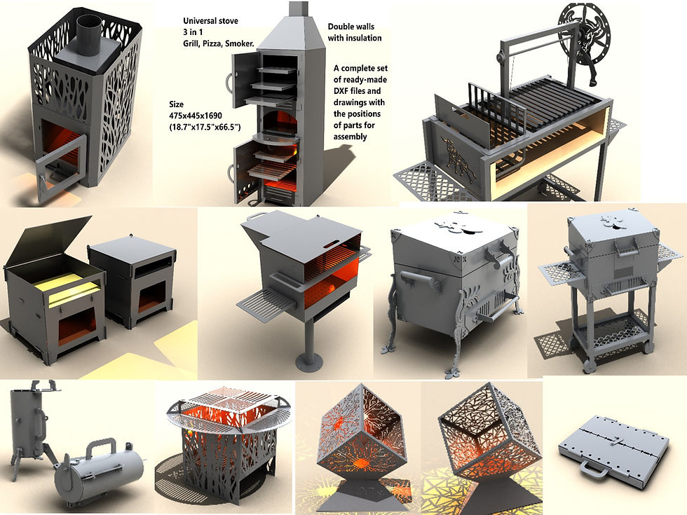 Thumbnail: A set of DXF files for plasma and laser cutting. More than 125 different project