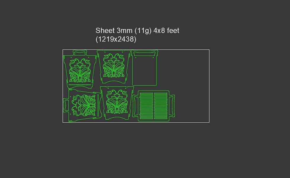 Thumbnail: Collapsible Fire Pit. The cutting plan is a DXF file. 3mm, 11g,