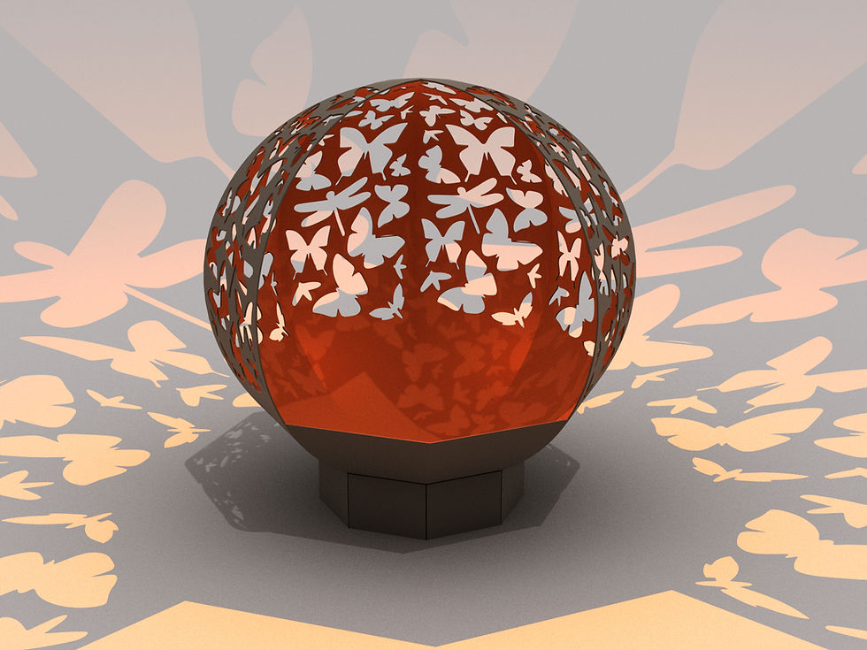 Thumbnail: Fire pit "Sphere 1" . DXF fire pit, file plasma, laser cutti