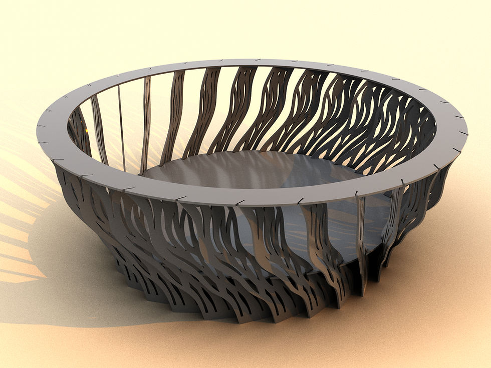 Thumbnail: Fire pit (welding assembly). DXF fire pit, file plasma, laser cutting