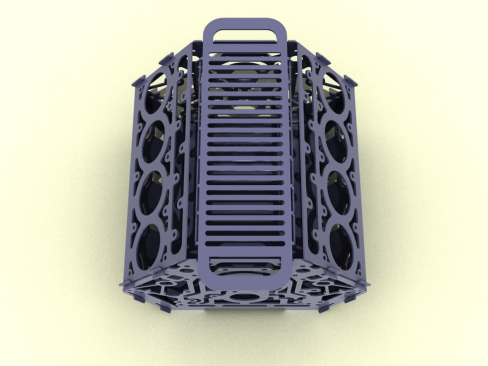 Thumbnail: Collapsible fire pit "V8". 3 options DXF file plasma, laser cutting