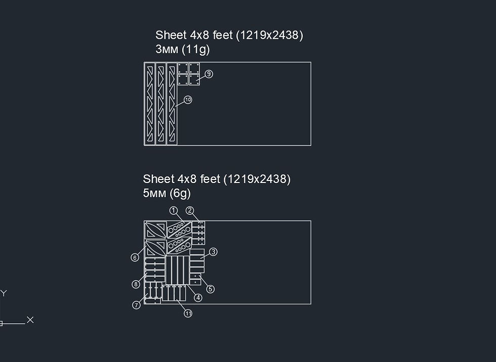 Thumbnail: Table 5 in industrial style. Cutting plan. DXF file plasma, laser cutting