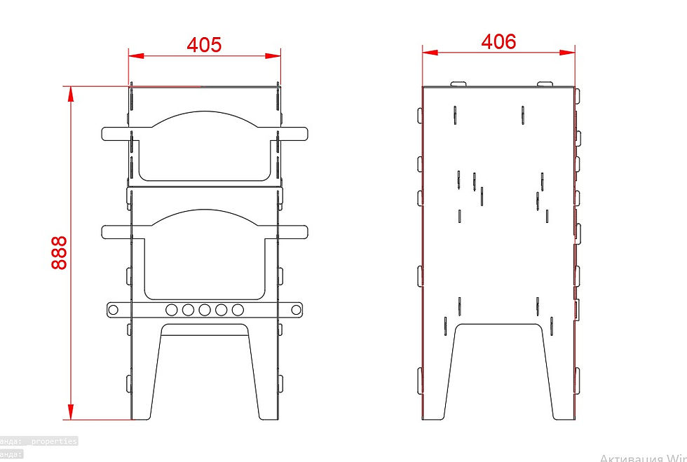 Thumbnail: Universal stove 4 in 1. Pizza, grill, smoker, oven. A set of DXF files for a 3mm