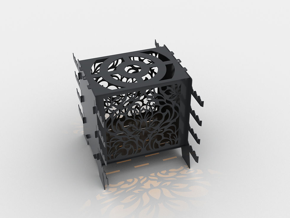 Thumbnail: Vertical grill Fire pit (Collapsible). DXF fire pit, file plasma, laser cutti