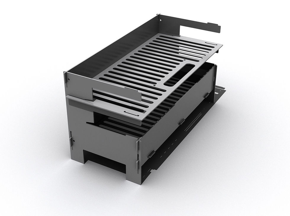 Thumbnail: Collapsible grill. Fire pit DXF fire pit, file plasma, laser cutting
