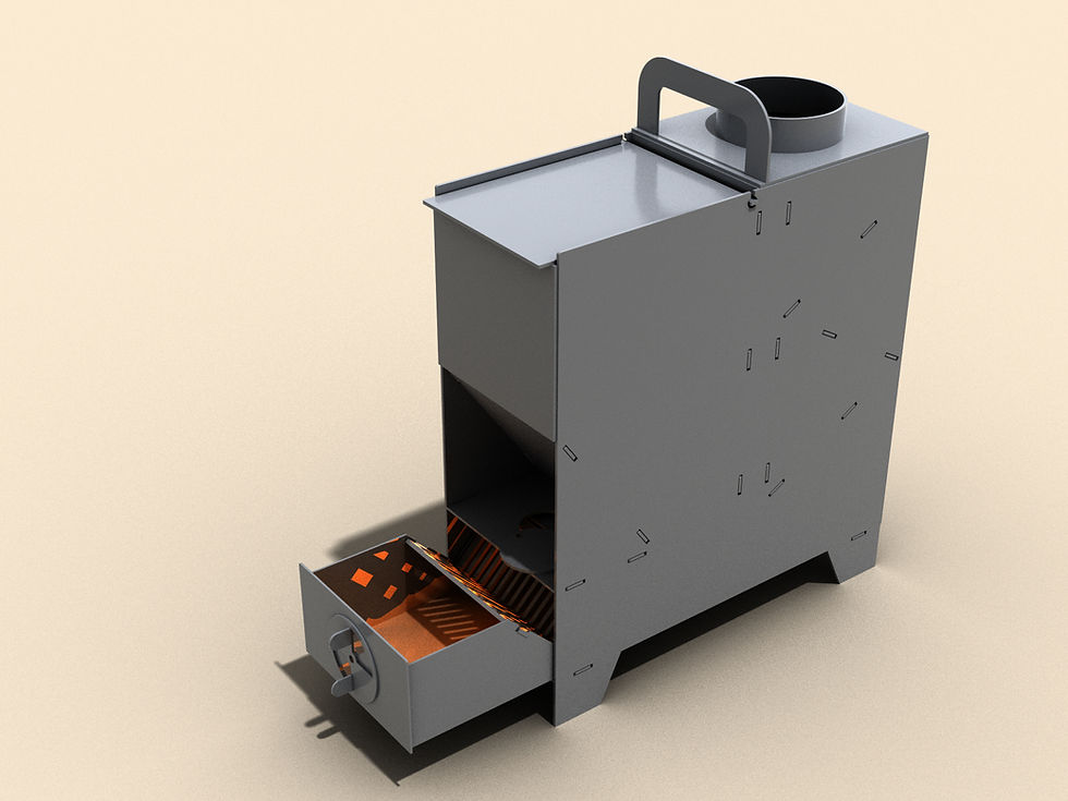 Thumbnail: A camping stove with wood or pellets. DXF file is ready for cuttin