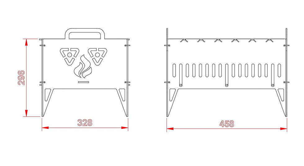 Thumbnail: Folding fire pit "Mr. Grill", DXF file plasma, laser cutting