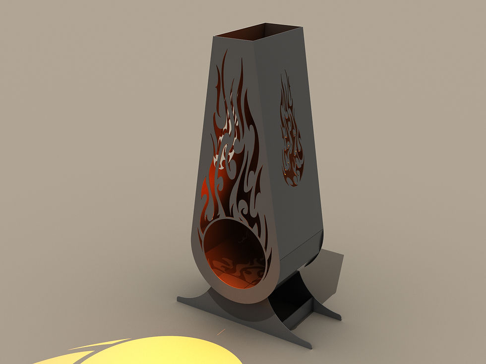 Thumbnail: Fire pit "Column Flame".  DXF file for plasma, laser cutting.
