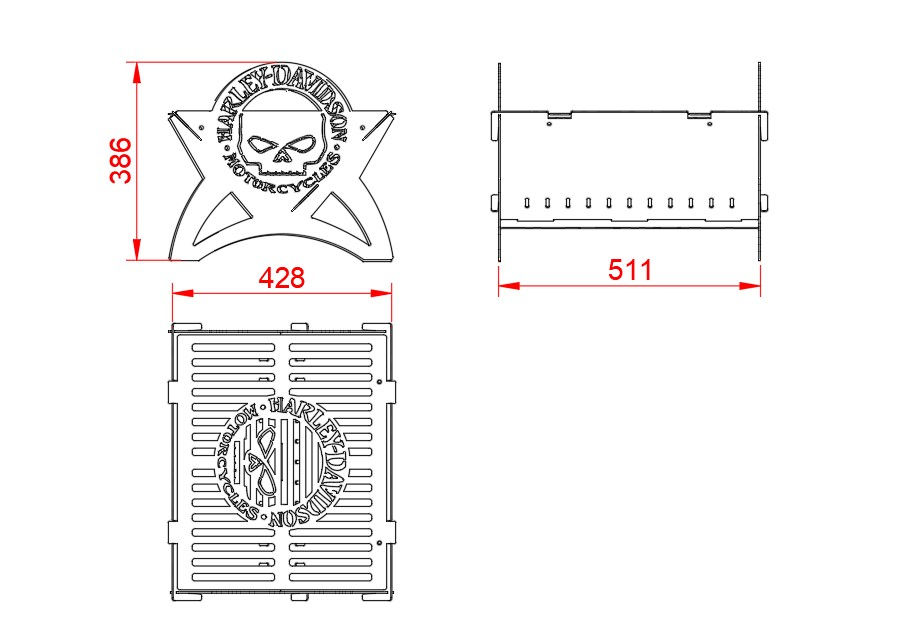 Thumbnail: Compact collapsible grill. DXF fire pit file plasma cutting