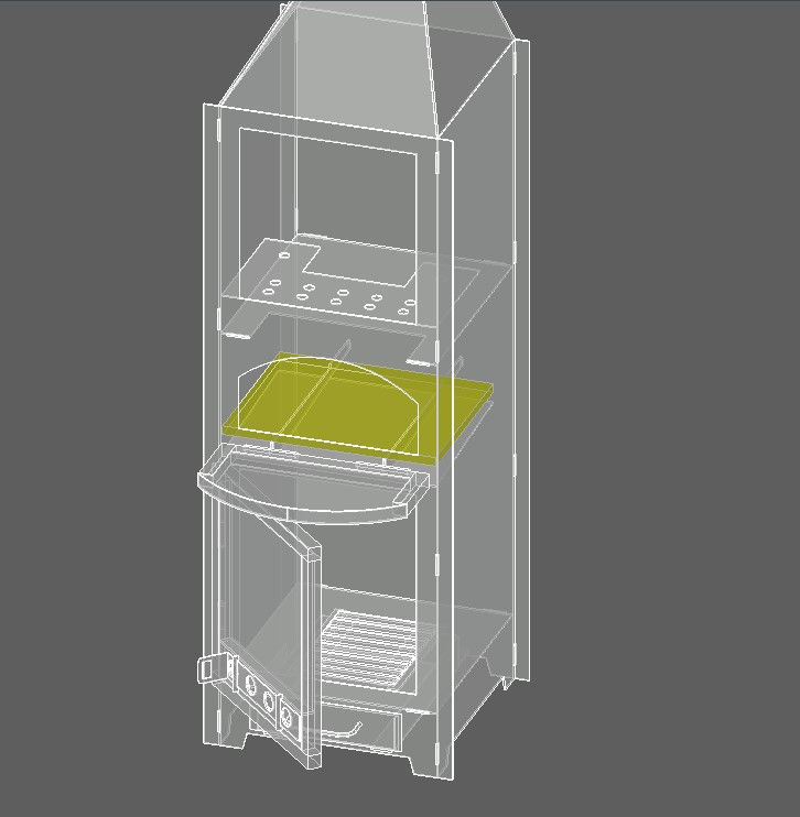 Thumbnail: Stove 3 in 1 - Grill, pizza, smoker. Double walls with insulation with stone woo