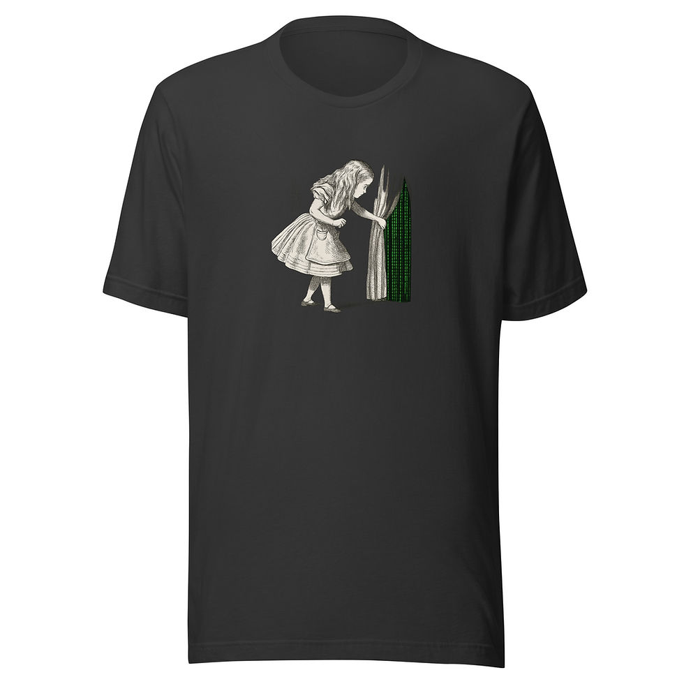 Thumbnail: Alice peeks behind the curtain - Unisex t-shirt