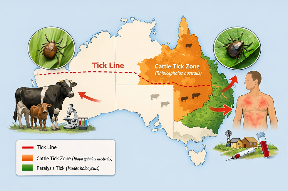 Australia’s Biosecurity Under Pressure: Cattle Tick Infestations and the Alpha-gal Connection