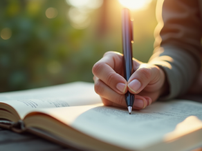 A person reflecting on their emotions through journaling in a peaceful setting.