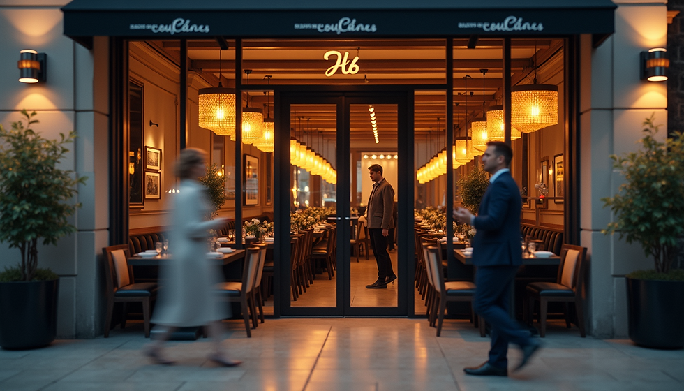 Customers entering a restaurant smoothly, showing good flow