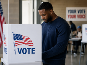 Casting a vote in a polling station