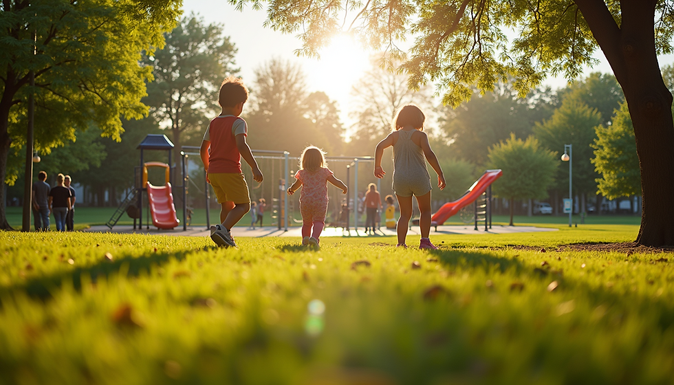A vibrant park fostering children’s joyful experiences.