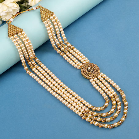 Elegant groom sherwani mala with intricate, royal embellishments.