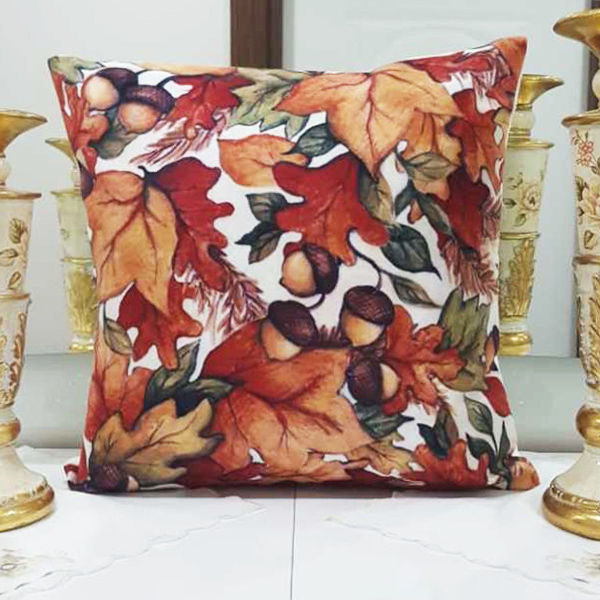 Sonbahar Desenli Kırlent Kılıfı 43x43cm