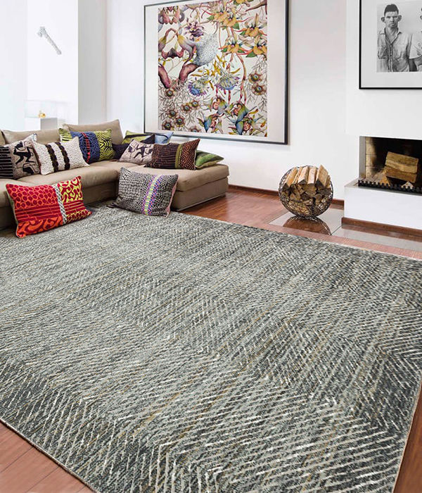 Como Creme Gray Bambu Doku Halı