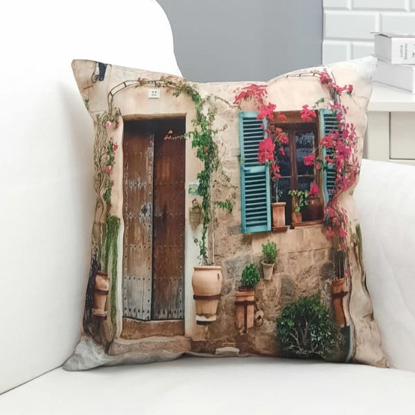 Yaz Desen Akdeniz Kırlent Kılıfı 43x43cm