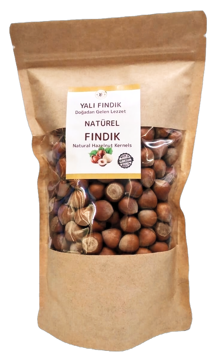 Yalı Fındık markalı 500g doypack ambalajında Giresun kabuklu fındık.