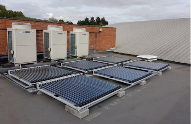 Solar Cooling system installation at White Horse Leisure centre for Greenwich Leisure