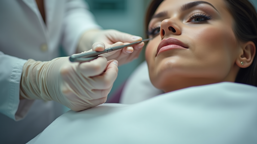 Eye-level view of a modern beauty salon with lash extension tools