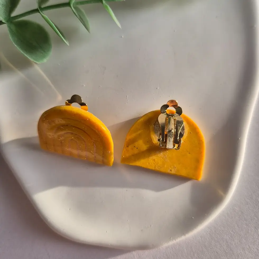 Retro rainbow clip on earrings UK