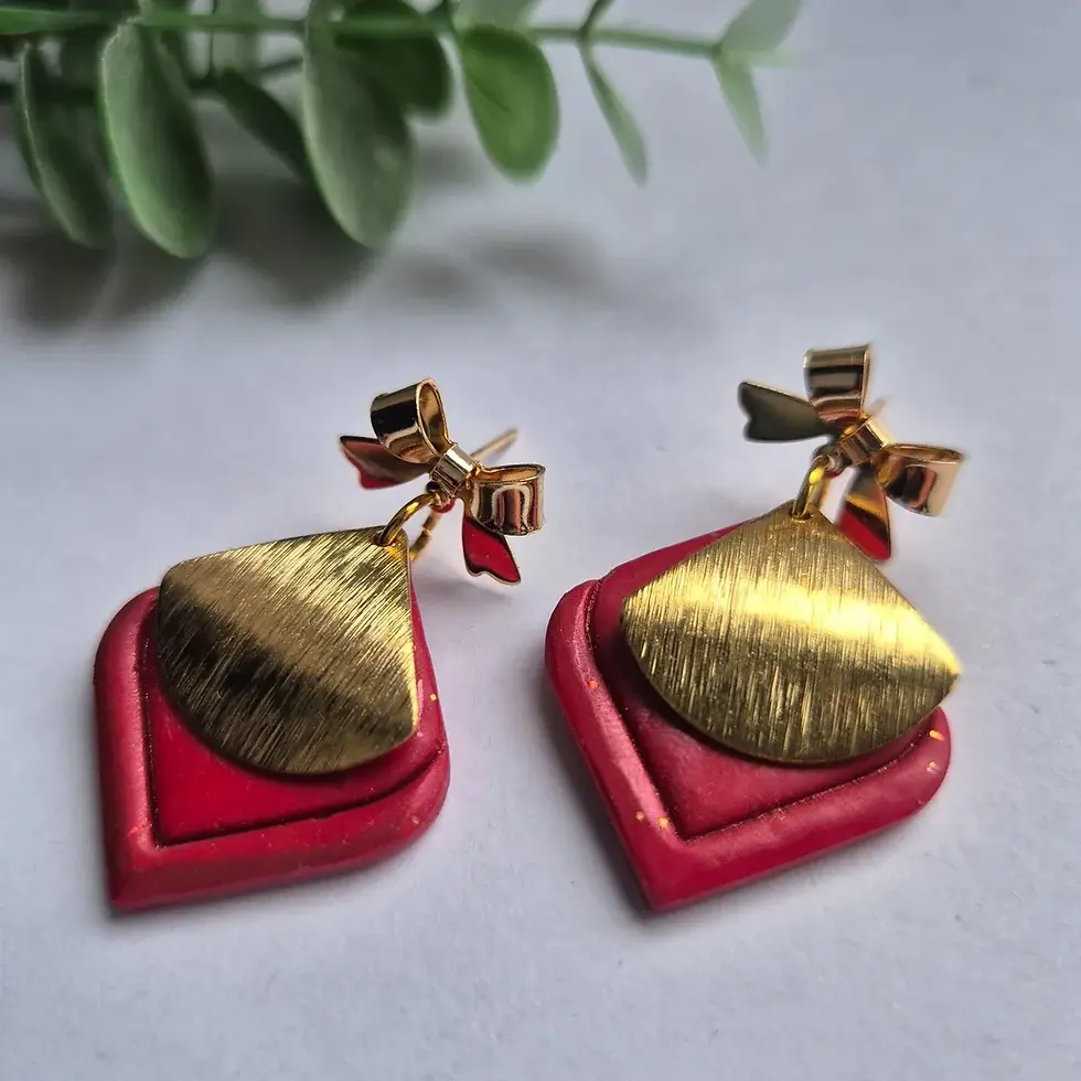 Thumbnail: Elegant red and gold statement jewellery UK