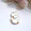 Thumbnail: White clay and gold statement hoop earrings, handmade jewellery