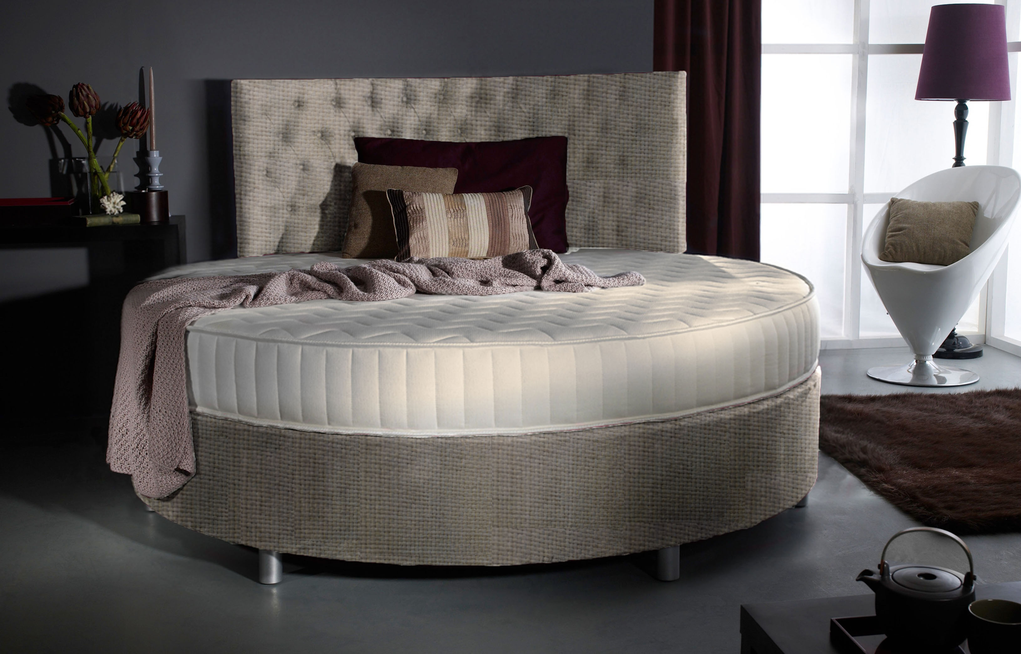Verve 7FT6 Round Bed With Classic Headboard 229cm