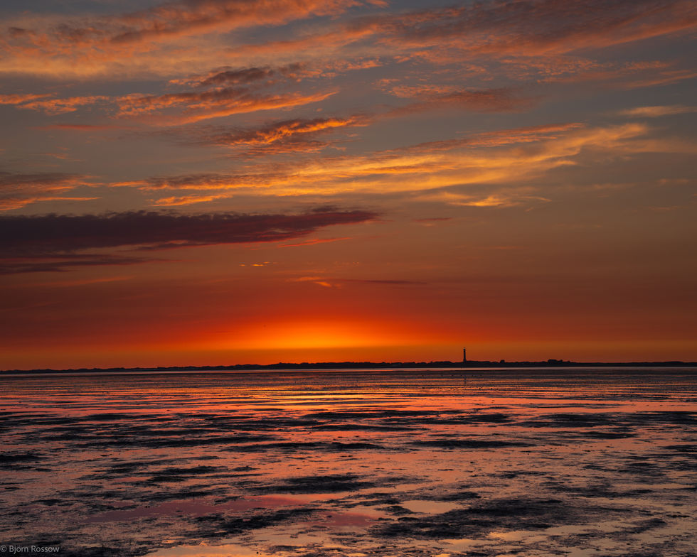 Blick auf Norderney übers Wattenmeer