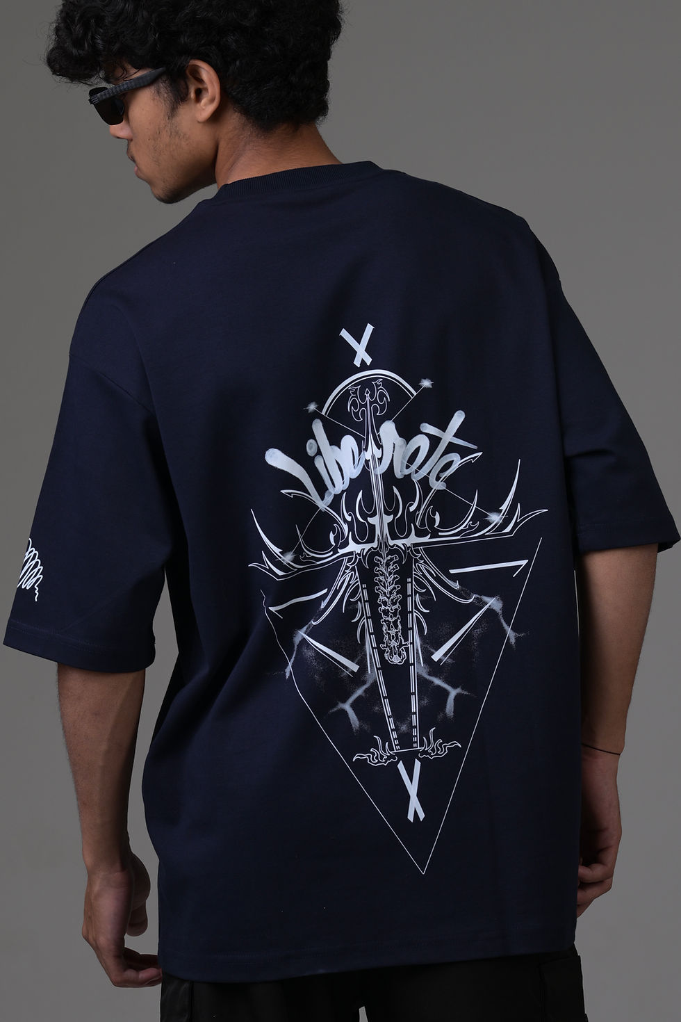 Thumbnail: LIBERATE Drop shoulder T-shirt NAVY BLUE