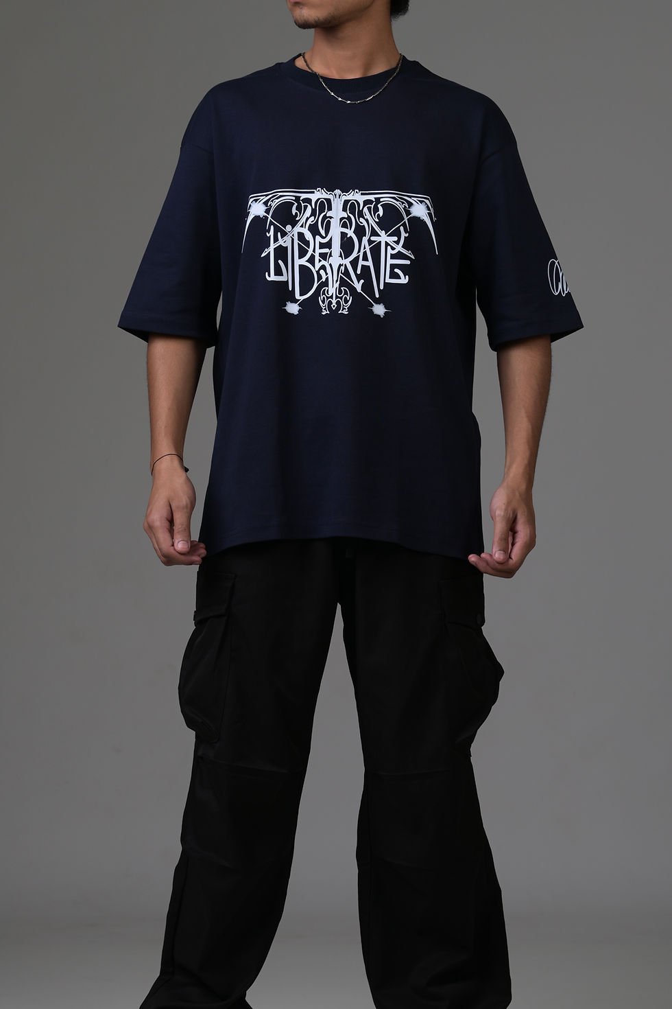 Thumbnail: LIBERATE Drop shoulder T-shirt NAVY BLUE