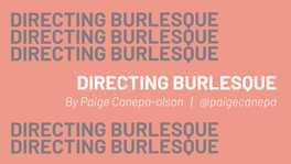 DIRECTING BURLESQUE