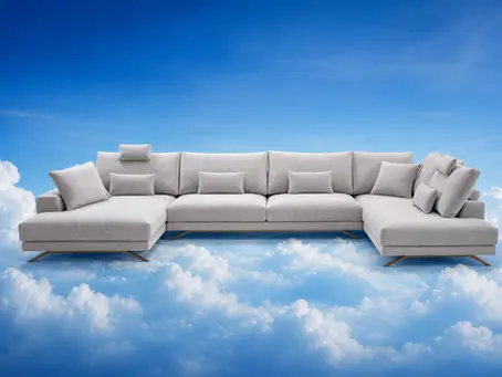 Sofá con chaise longue durante las rebajas de Descanshop con hasta un 60% de descuento