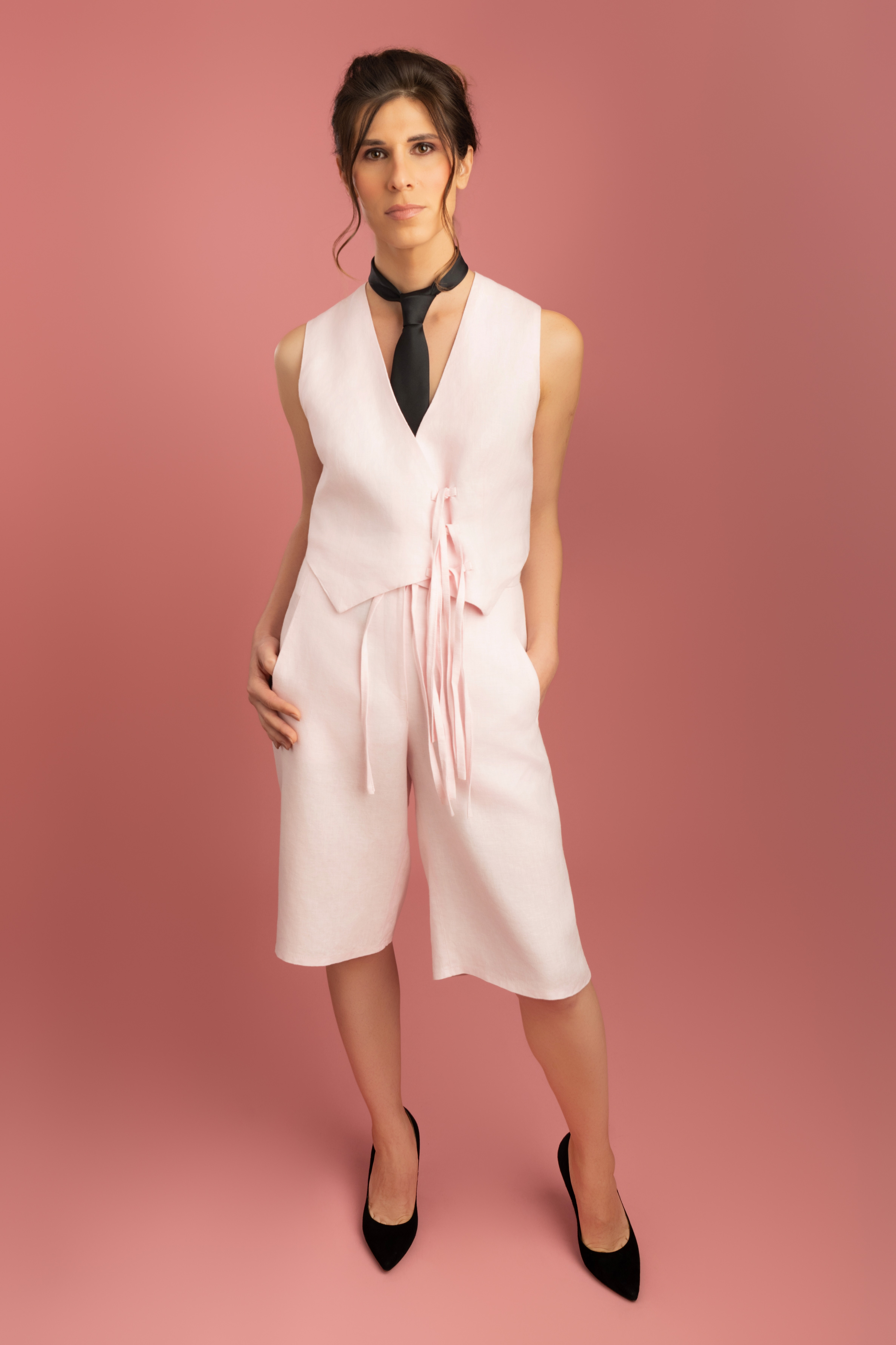 Pink Linen Waistcoat