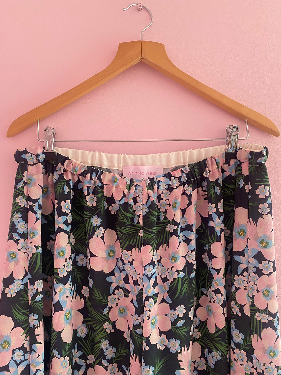 Thumbnail: Floral Print Silk Trousers