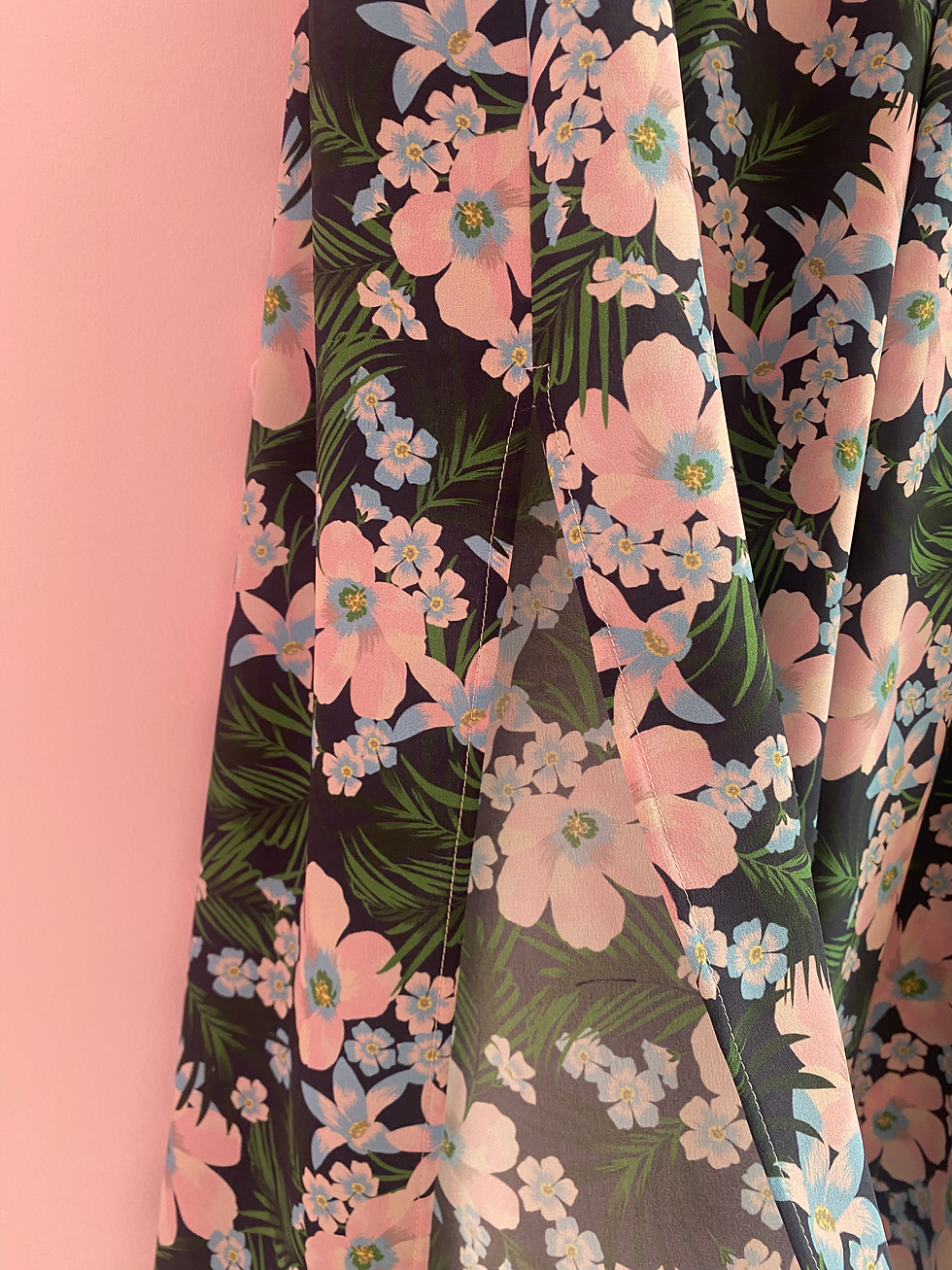 Thumbnail: Floral Print Silk Trousers
