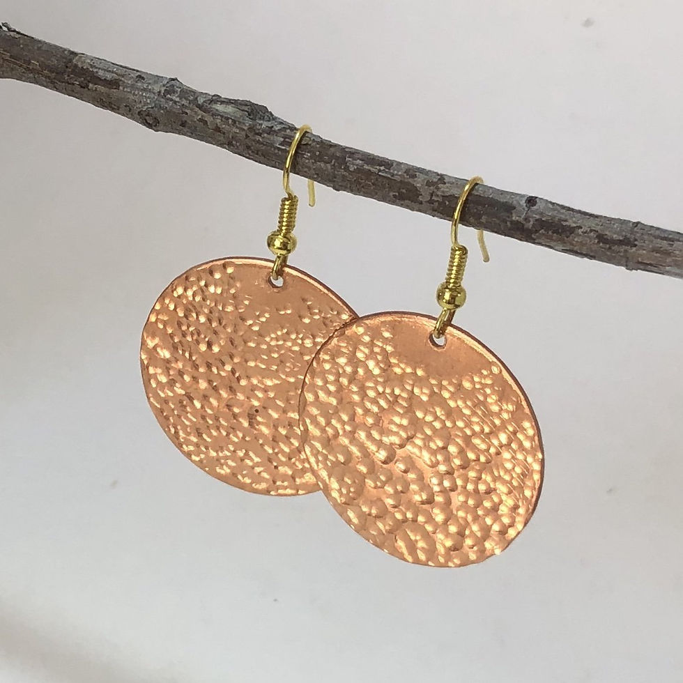 Thumbnail: Large Round Discs - Hammered Texture -Copper