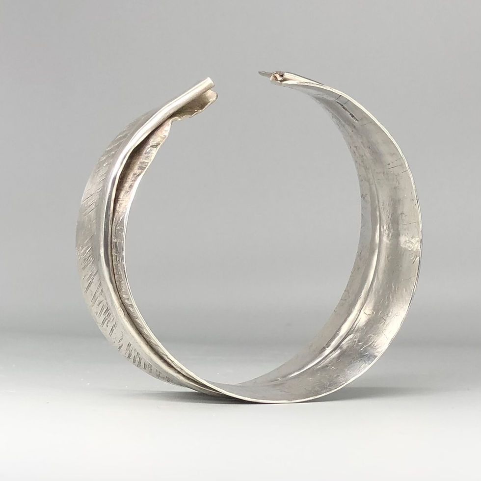 Thumbnail: Made To Order - Single Fold Formed Wide Cuff  -925 Sterling Silver