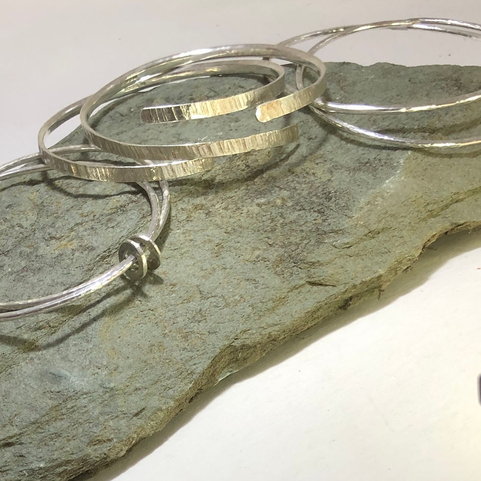 Thumbnail: Made To Order - D Shaped Wrap Over Bangle -925 Sterling Silver