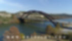 Drone view of the Pennybacker Bridge over Lake Austin, in Austin, Texas
